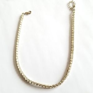 vintage necklace clear rhinestones choker tennis necklace prom bridal wedding